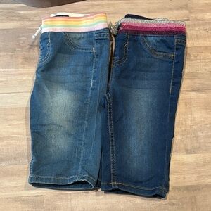 Vigoss Kids Denim Shorts with Rainbow and Glitter Waistbands